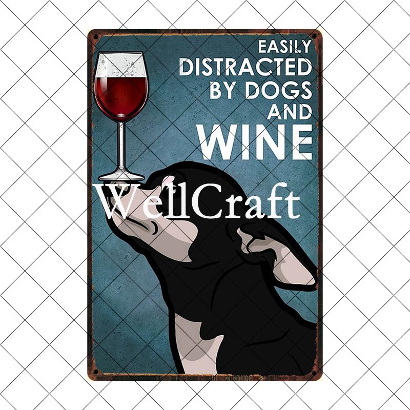 [ Wellcraft ] Chien Chihuahua Animal de Compagnie Sous la Douche Vin Bain Boutique Art Métal Étain Panneau Mur Poster Peinture Fer Pub D-04 20*30 CM