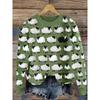 Women's Round Neck Colour Blocked Loose Fit Fashion Pullover Knitwear Luxurious Relaxed-fit Slimming and Versatile Top