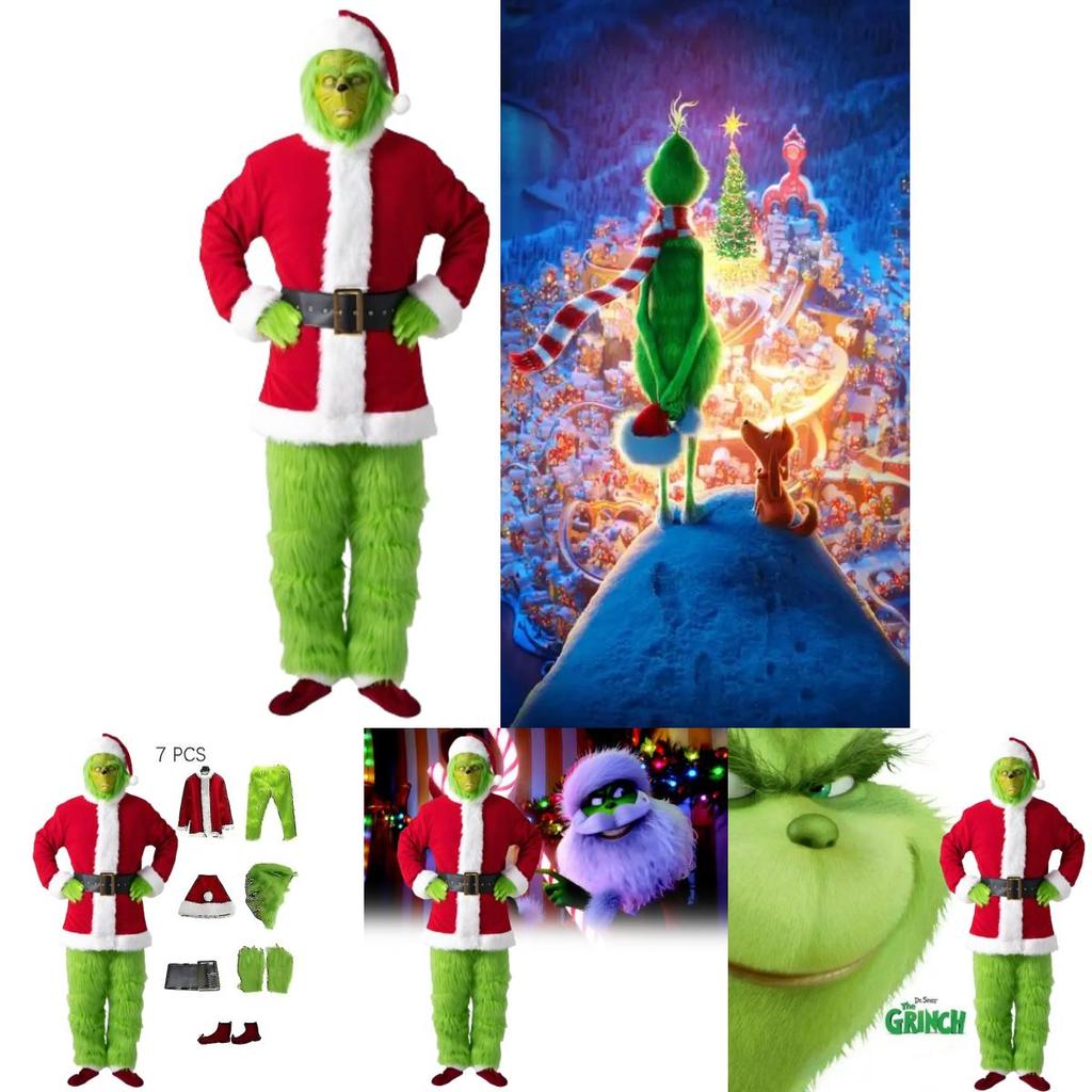 The Grinch Christmas Costume Cosplay Outfit For Adults Holiday Party