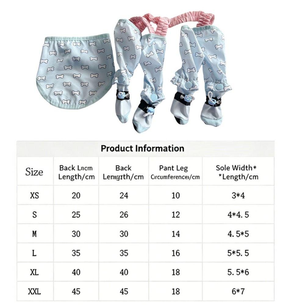 Full Package Protection Pet Strolling Going Out Pants Dust-proof Adjustable Dog Boot Leggings Anti-Slip Dog Four-Legged Pants