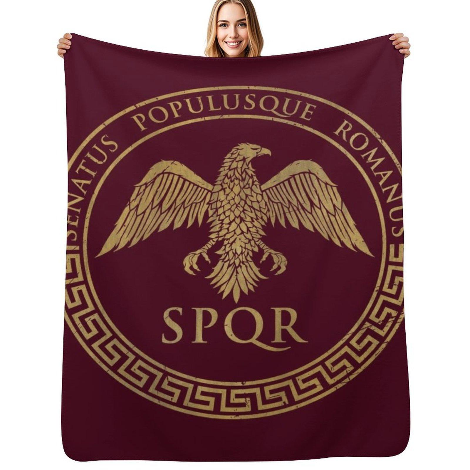 Senatus Populusque Romanus Eagle Emblem V01 Throw Blanket Luxurious Soft Fuzzy Blanket for Sofa Bed 102x76cm(40x30in)