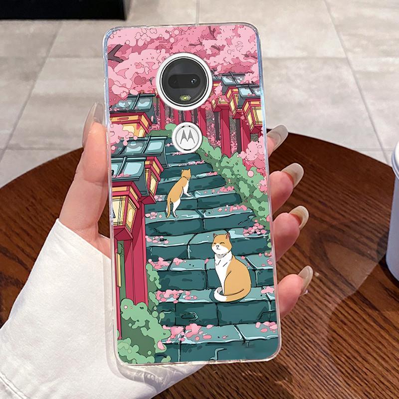 Żelowe Etui Do Motorola Moto G7 Plus/Moto G7 Play /Moto G7 Power Fundas Przezroczyste Silikonowe Miękkie TPU Pokrowiec Uroczy Kot Ochronne Etui
