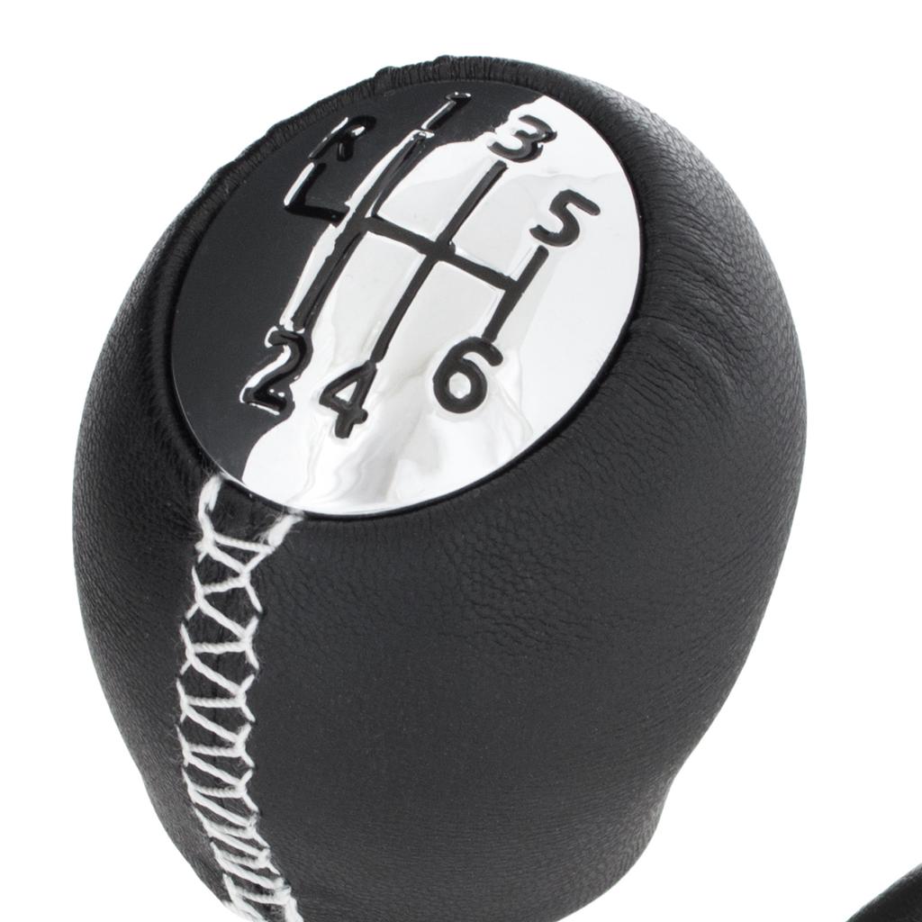 Renault Trafic III 14-19 Gear Shift Knob, Black & Chrome with Black Gaiter with Chrome Frame, 6 Speed