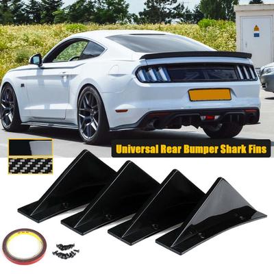 Curved Universal Ford Mustang GT 2008-2022 Πίσω προφυλακτήρας χείλος διαχύτης Shark Fins Spoiler Sticker Guards Car