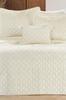 Brillance Quilted Bedding Set 4 Pcs, Bedspread 250x250, Pillowcase 50x70, Double Size, Velvet, Wedding, Cream