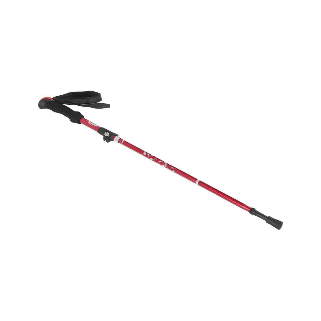 Aluminium Alloy Trekking Poles 5 Sections Collapsible Hiking Walking Climbing Sticks with Mud HoldersRed