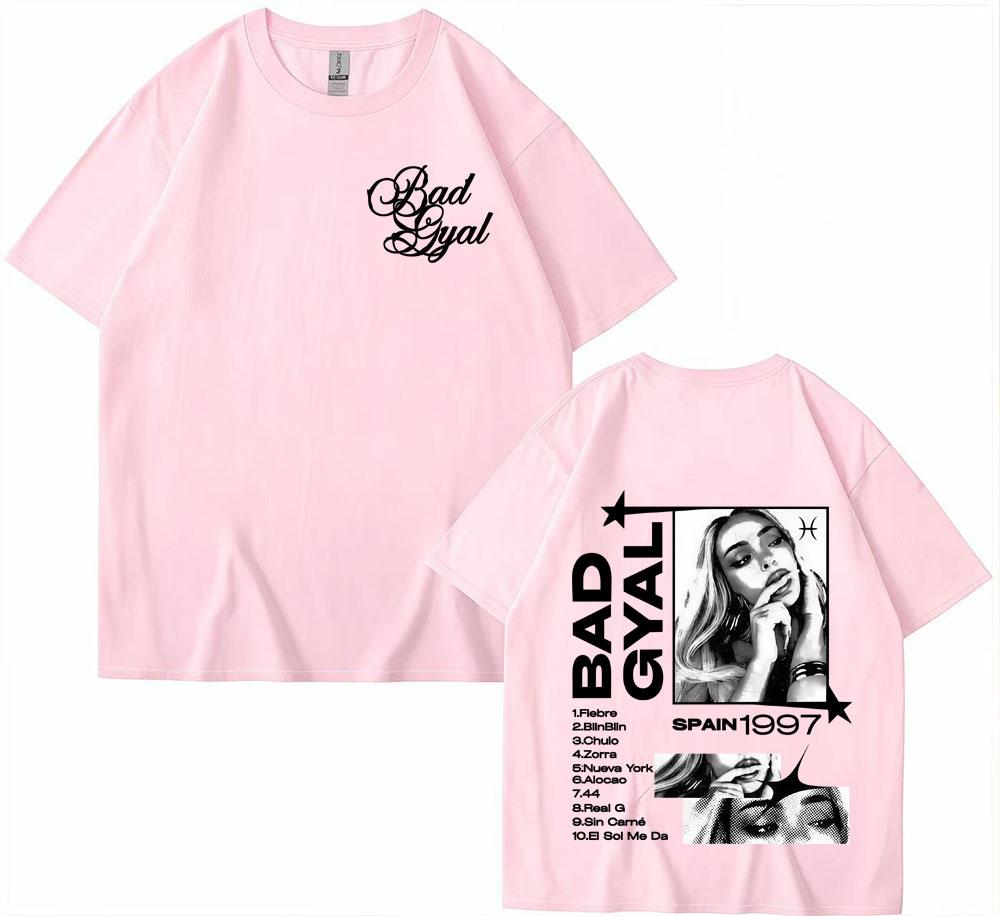 Singer Bad Gyal Album Tour 2025 Graphic T Shirts Unisex Women Vintage Hip Hop Classic Pop Music Tshirt High Quality Loose T Shirt
