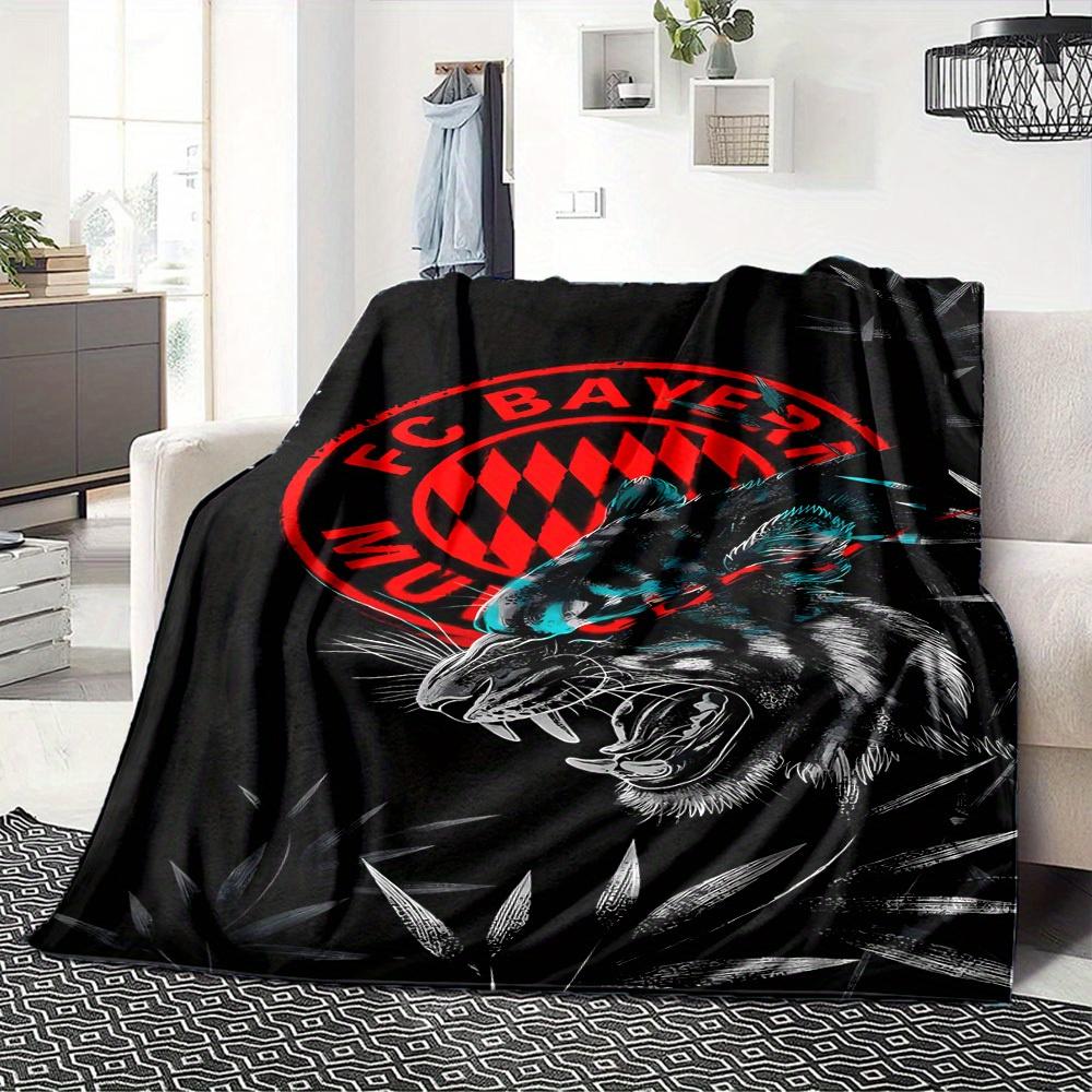 1pc Flannel Blanket, Panther,Bayern,Roar Pattern Printed Blanket, Sofa Bed Sofa Car Office Camping Travel Warm And Comfortable Soft Blanket,