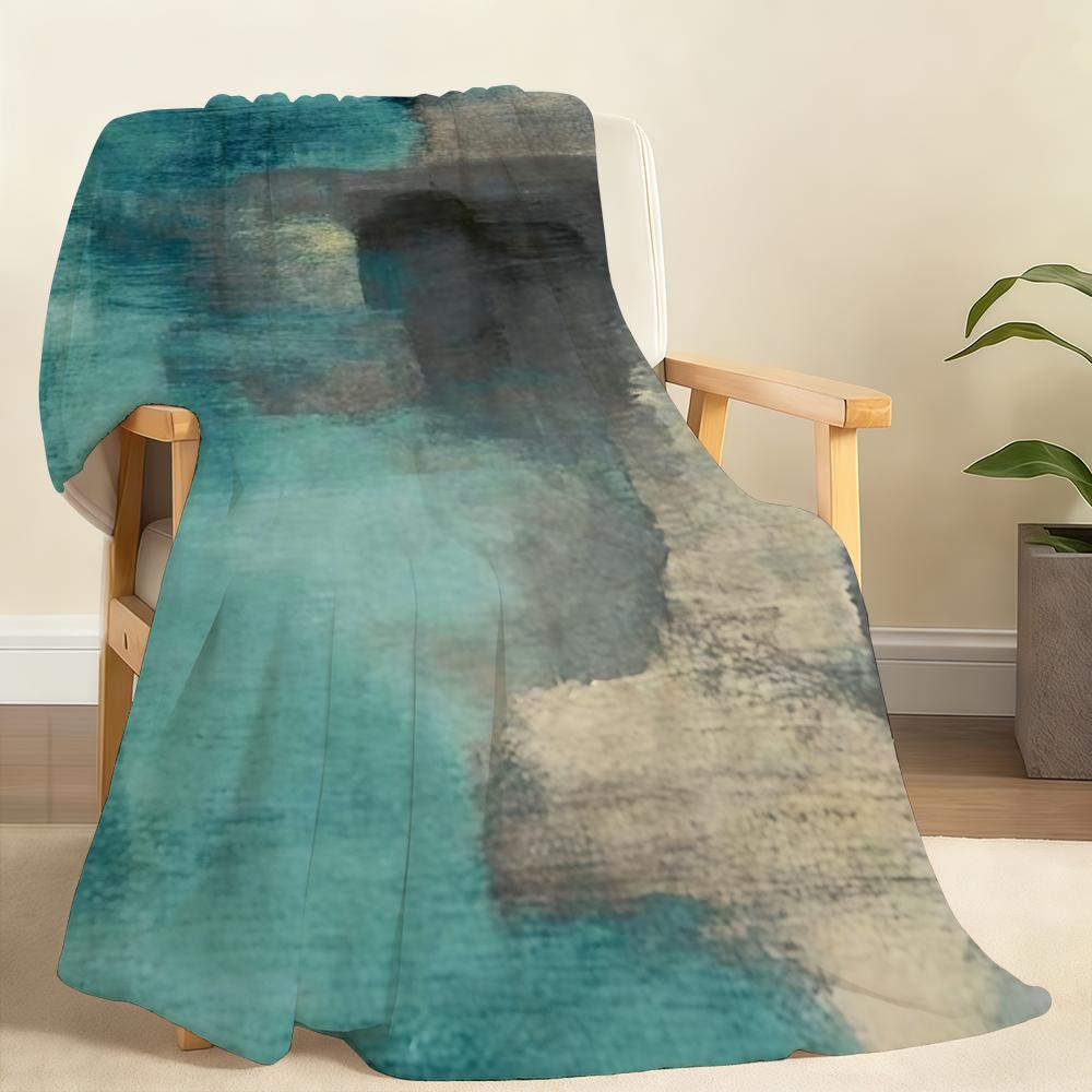 

Dark Blue Abstract Lines and Color Blocks Blanket Soft Throw Blanket for Home Bedroom Bed Sofa Picnic Travel Office Blanket Gift 150x200cm