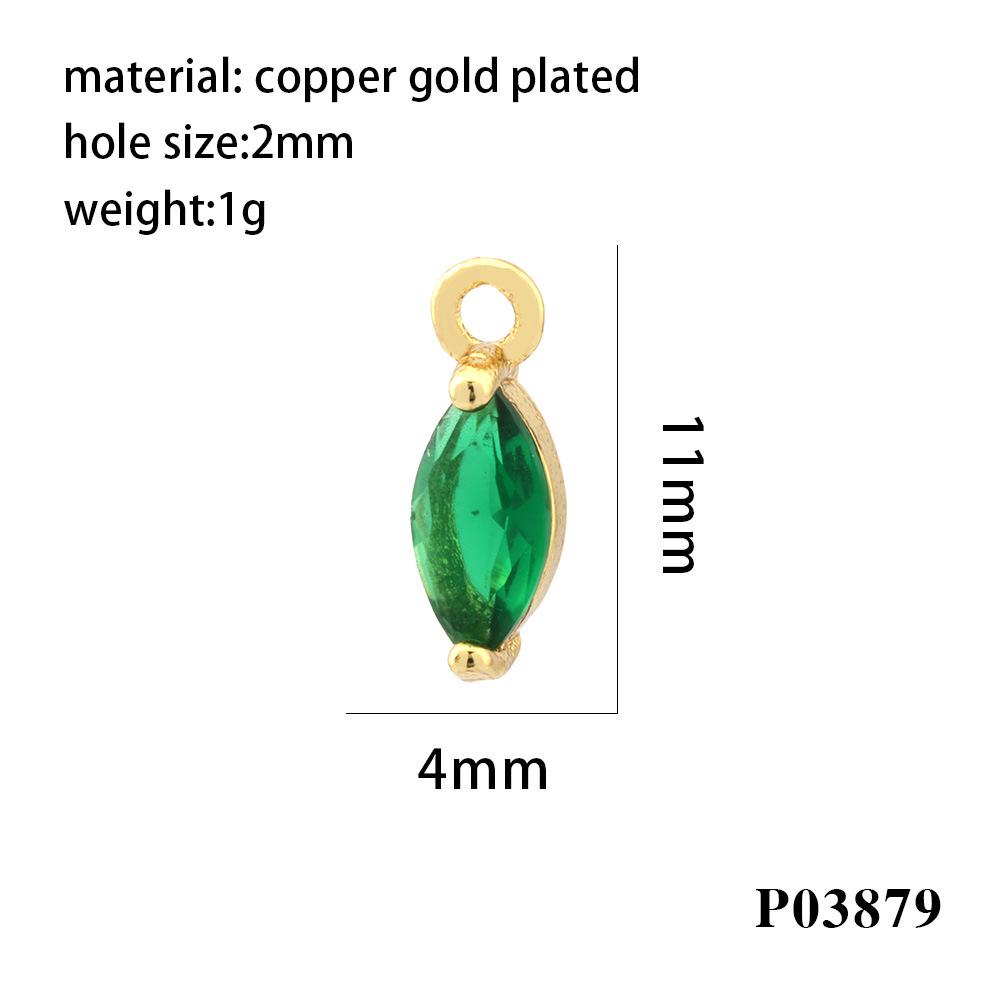 18K Gold-Plated Zircon Marquise Pendant DIY Jewelry Materials