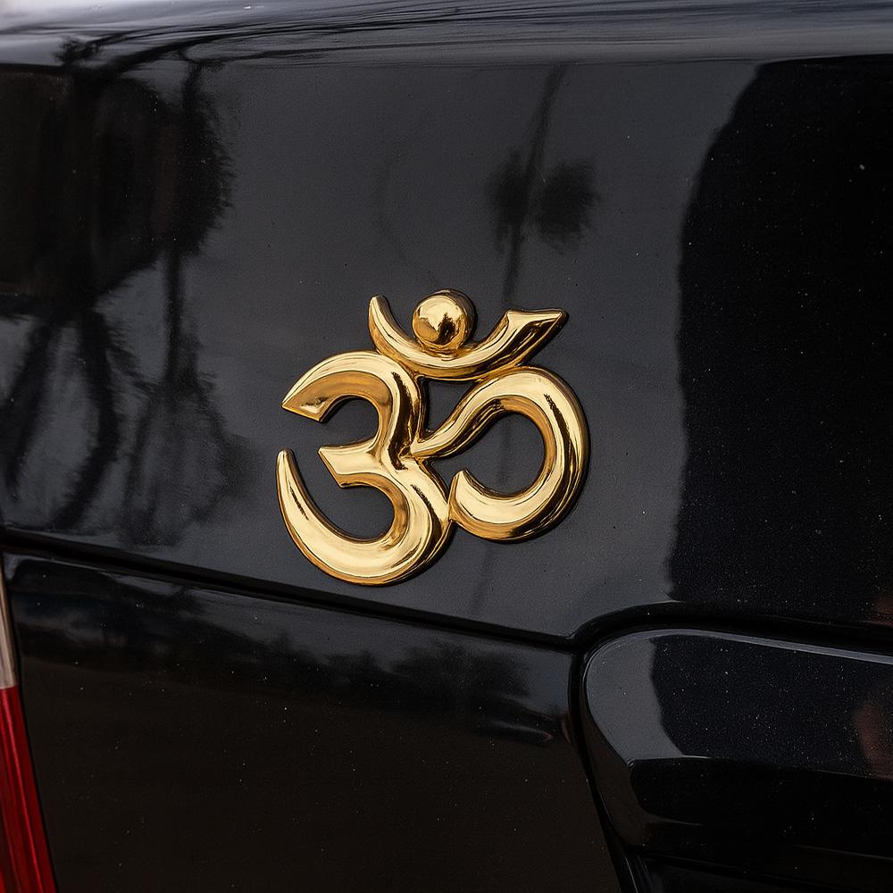 

Noizzy Aum Om Yoga Sign Car Sticker 3D Metal Auto Emblem Mantra Badge Black Chrome Decor Accessories for Women Exterior Styling золотий