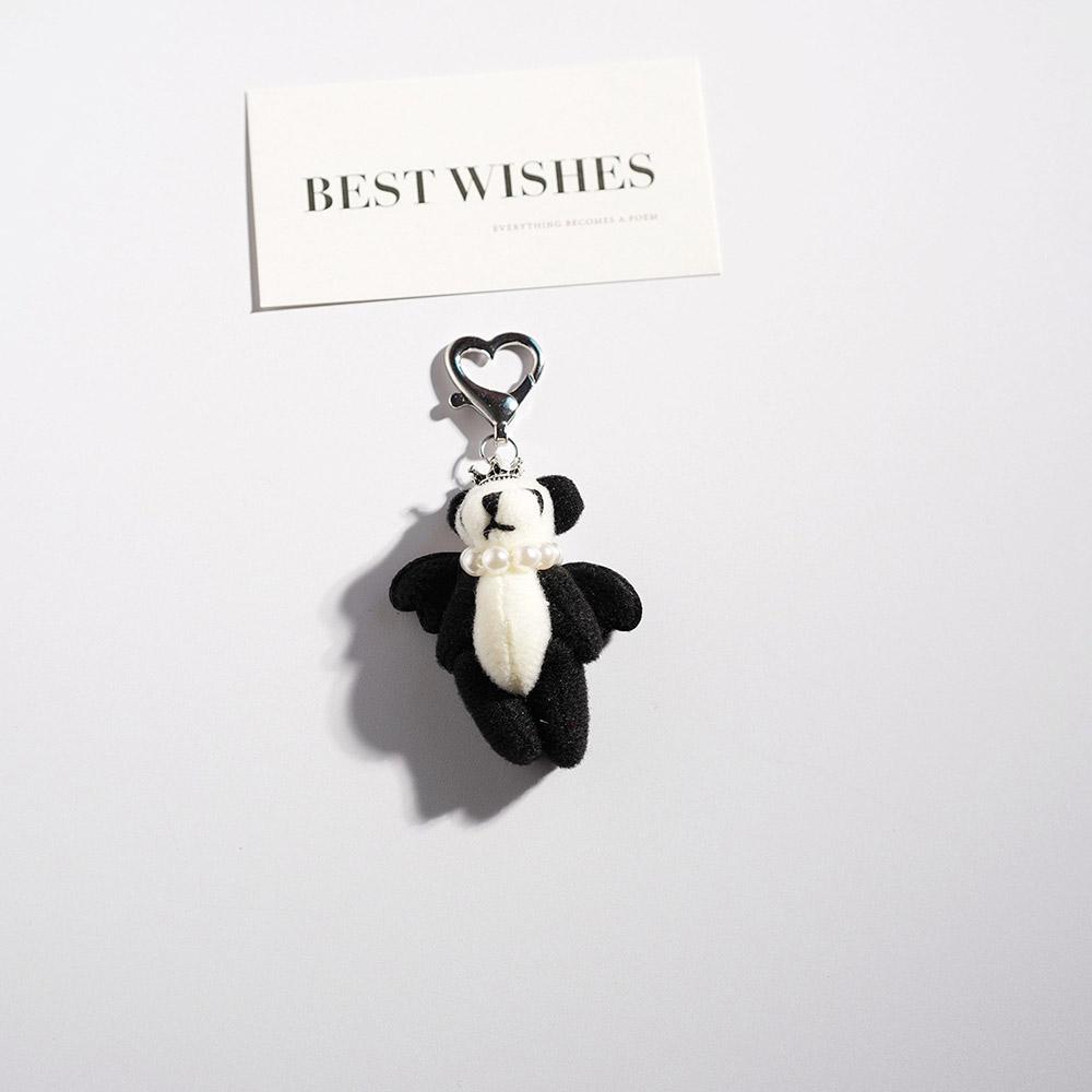 Cartoon Panda Pendant Keychain Plush Animals Backpack Hanging Piece Bag Charm Car Key Chain Trend Accessories Gift A524