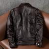 Pure First-layer Yellow Cowhide Leather Jacket Men's Simple Casual Short Leather Jacket