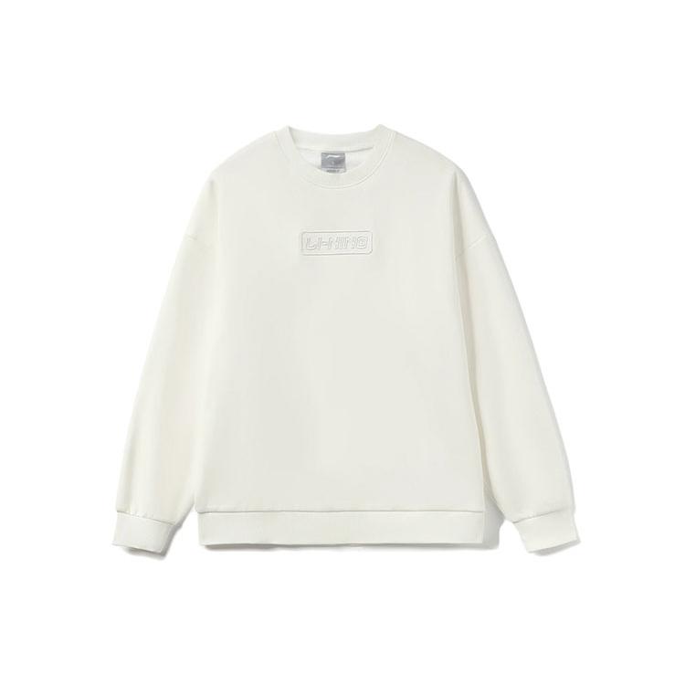 Li Ning Training Series Sweatshirts Unisex White Crew Neck Moderate Regular AWDRB76-6