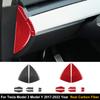Real Carbon Fiber For Tesla Model Y Model 3 2017-2022 Car Dashboard Side Decoration Cover Trim Sticker Interior Accessories