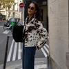 Nuove Giacche Streetwear Casual Stampate Color-blocking per Autunno e Inverno Donna