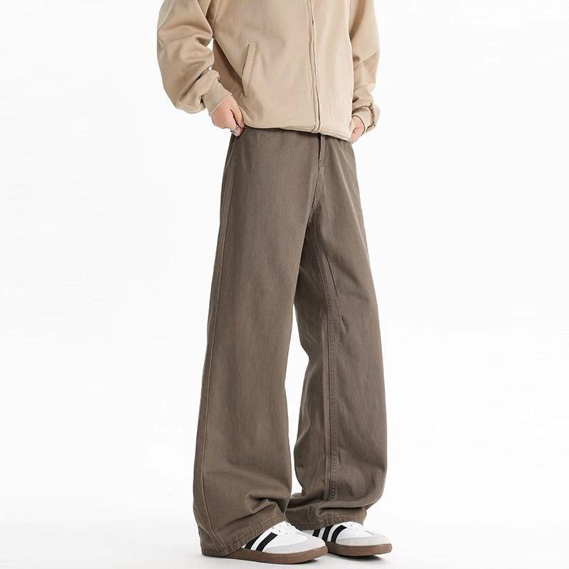 Autumn Winter Versatile Casual Pants Maillard Straight Loose Trousers Men