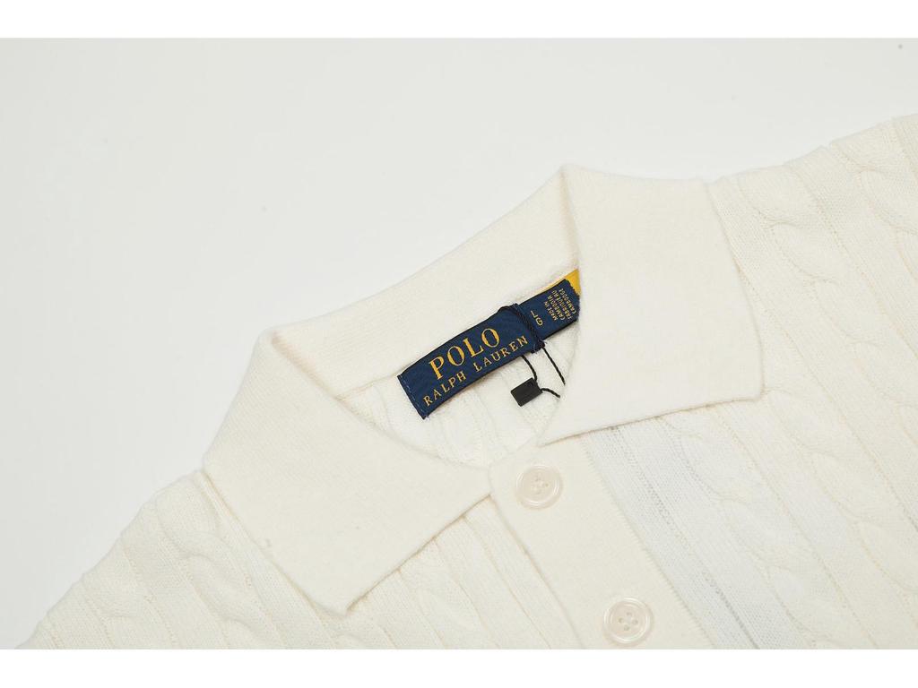 High-Quality 25SS All-Season Classic Versatile Lapel Double-Button Knit with Small Horse Embroidery, Short Sleeve
