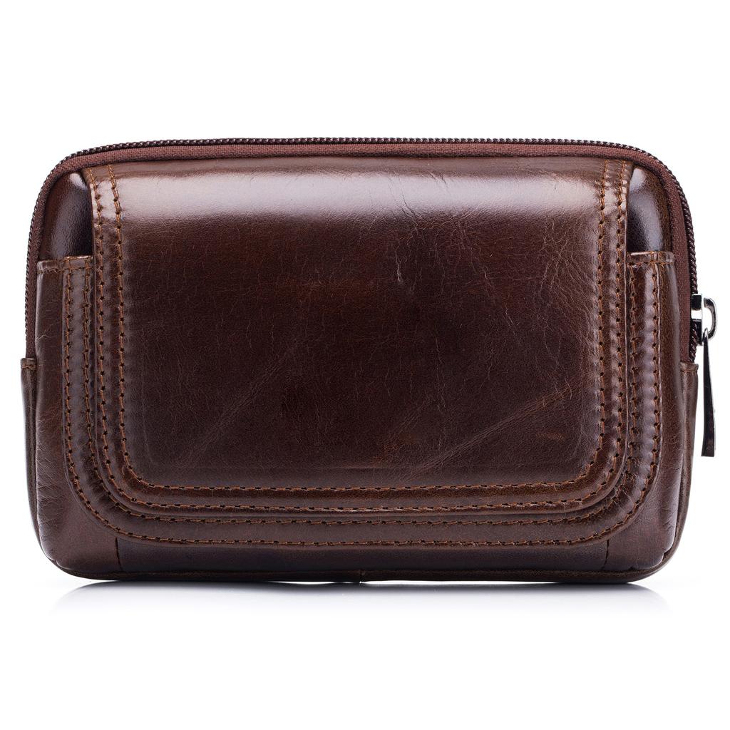 Men Leather Belt Pouch Waist Bag Fanny Pack Phone Pouch with Belt Loop