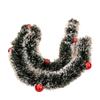 Dark Green Christmas Tree Ornaments & Garland Set with White Trim