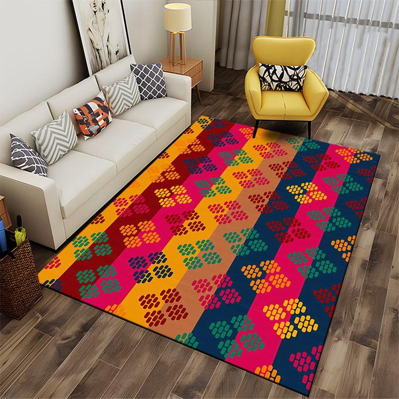 Geometric Patterned Carpet suitable as a non-slip mat for the living room or bedroom sofa