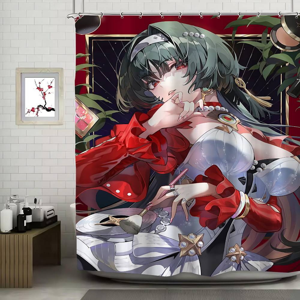 Astra Yao Zzz Animation Pattern Bathing Curtain Bathroom Shower Curtain Waterproof With 12 Hooks Home Deco