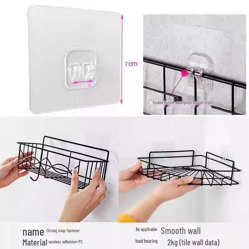 Průhledný samolepicí dvojitý háček bez vrtání pro montáž na zeď