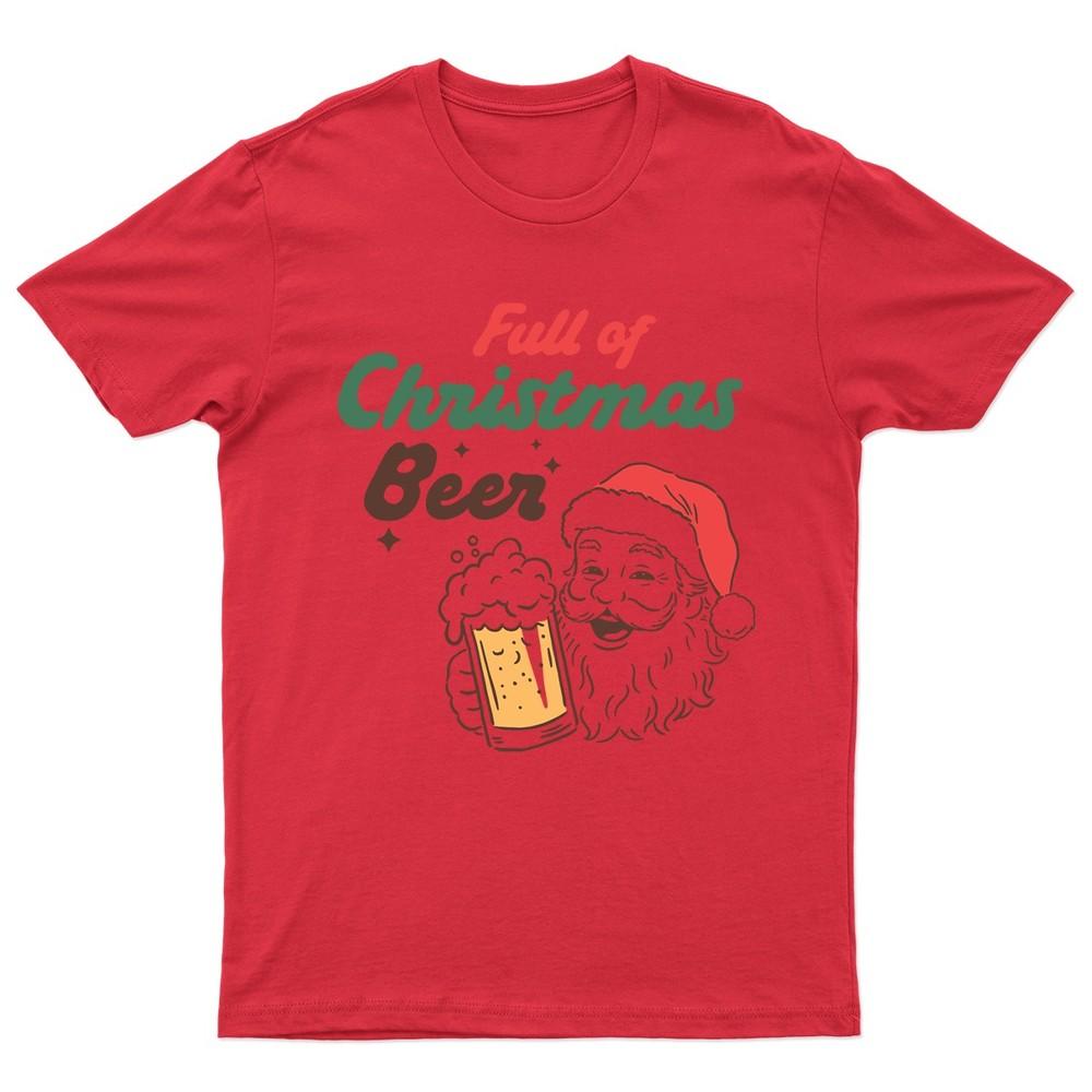 Full Of Christmas Beer TShirt Unisex Gift Retro Seasonal Funny Xmas Santa S