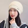 Autumn and Winter Hats for Women Korean Version Versatile Warm Baotou Knitted Hat Fashionable Loose and Face Showing Small Woolen Pile Cold Hat