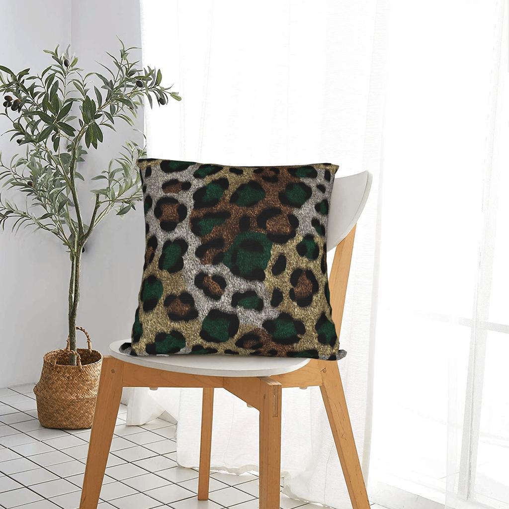 Pillow Case Durable Leopard Print Wildlife Rescue Comfy Pillow Cover For Sofa Bedroom Home Decor Novelty Pillowcases