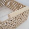 Wicker Basket with Handles Rectangular Storage Shallow