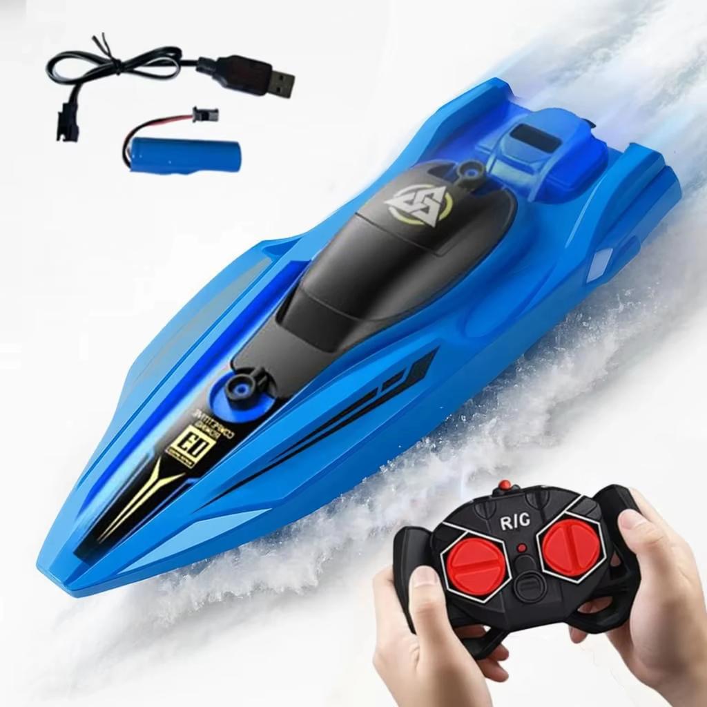 Remote Control Boat For Kids Waterproof Remote Control Toys Fast Remote Control Boat Lightweight Water Racer RC Boats Pool Toys