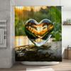 3D Heart Landscape Shower Curtain | Romantic and Nature-Inspired Bathroom Decor