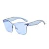Fashion Sunglasses For Women Men Rimless Lens Gray Pink Yellow Blue Brown Eyewear Uv400 Sun Glasses