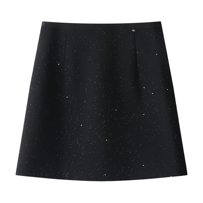 

High-End Glitter Sequin A-Line Bodycon Skirt - Women s Spring & Autumn 2025 Collection 2XL чёрный