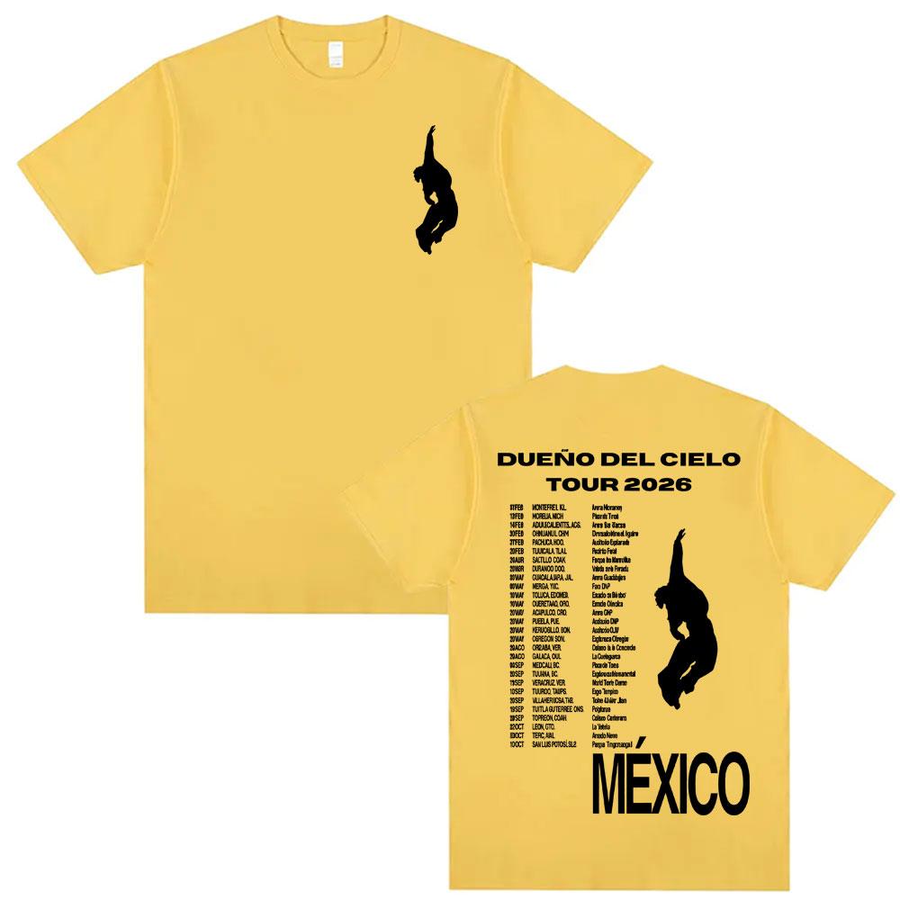 Mexico Humbe Dueno Del Cielo 2026 World Tour T Shirts Harajuku Streetwear Fashion Tshirts Men Women Summer Short Sleeve Tshirt