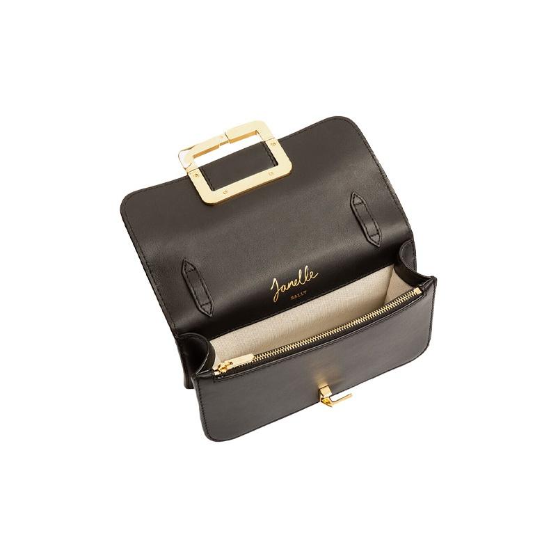 Bally Leather Crossbody Clutch Waist Bag Women Bags Black JANELLE-S-30