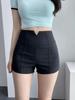 2024 Women's Summer Petite High Waist Slimming A-Line Black Suit Shorts