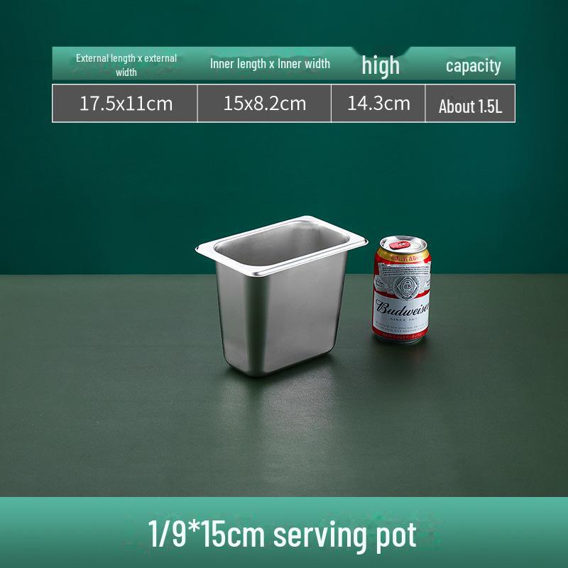 Quadratische Servierschüssel aus Edelstahl mit Deckel für Fast Food, Milchtee, Gewürze oder Hot Pot