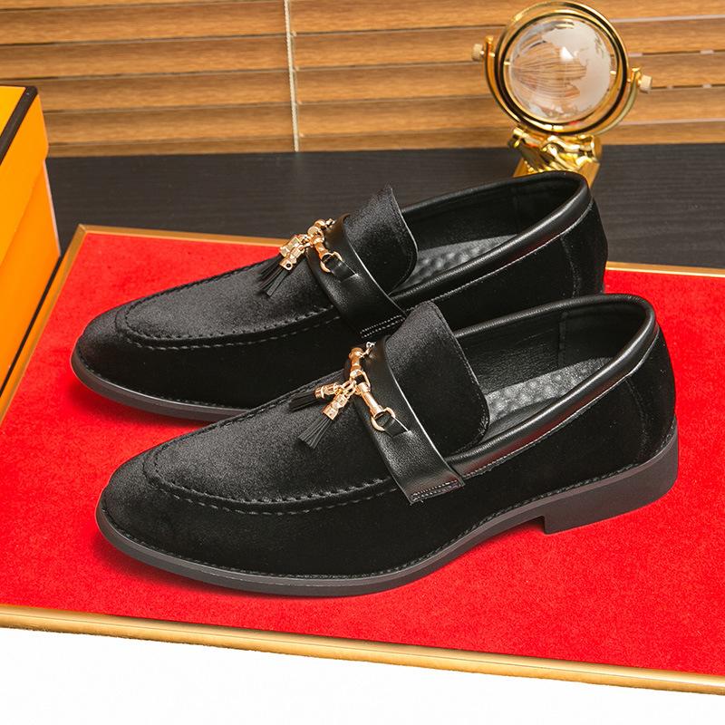 Men's Loafers Foreign Trade New Anti-velvet Leather Beanie Shoes Trendy Large Size Foot Casual Leather Shoes