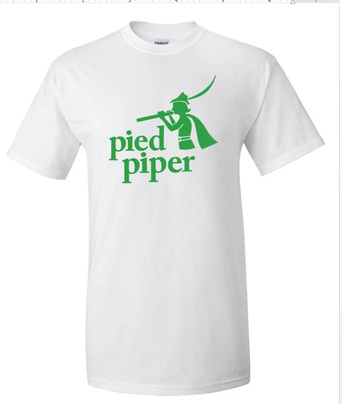 DJ Pied Piper Music Logo Men s White Green T-Shirt Cotton Geek Shirt S - 5XL 4XL