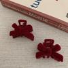 Sweet Black Red Bow Small Hair Claw Clip Princess Velvet Bow Hair Clip Claw Clamp Headwear Girls Women Korean Hair Styling Tools