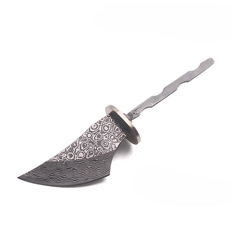 Top Quality Damascus Steel Agarwood Semi-Finished Knife Blank DIY Knife Making Accessories