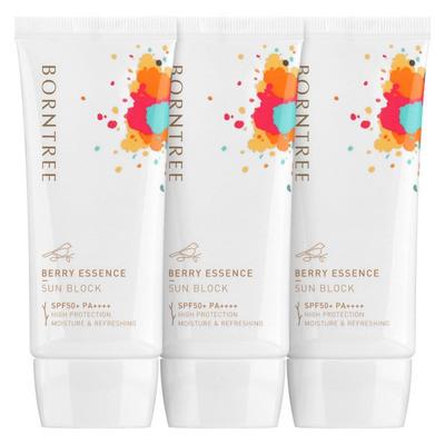 Nicht-klebrige Sonnencreme/Beeren-Essenz-Sonnencreme 50ml LSF50+ PA++++ bei Augenreizungen, 3 Stück.