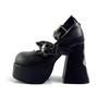 Cool Sweet Women's Punk Style High Heels Shoes Waterproof Platform Unique Gothic Mary Janes Customizable round Toe Rubber Sole