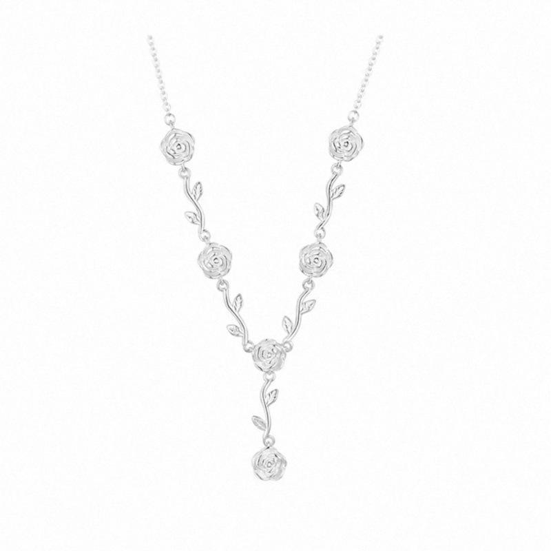 

S925 Sterling Silver Rose Flower Bracelet Women Delicate Lightweight Elegant Daily Gift Jewelry 925 silver / option 2 срібний