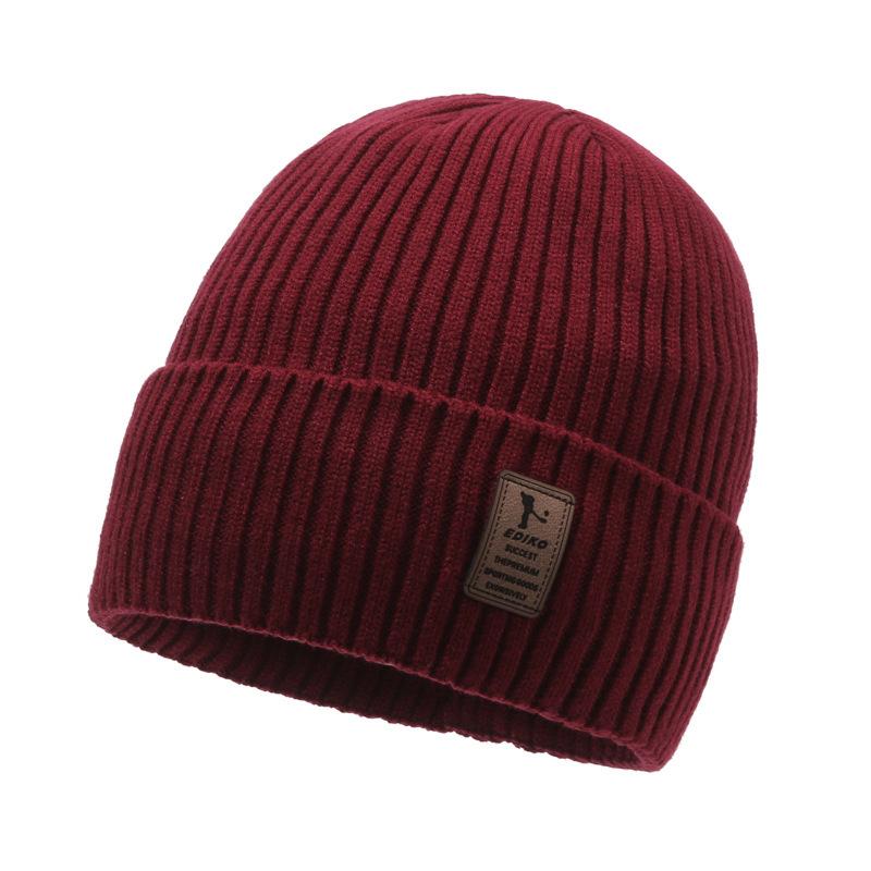 Wool Hat Winter Men's Outdoor Warm Hat Square Standard Fleece Cold Hat Cold Hat Autumn and Winter Knitted Hat Women