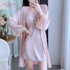 Sexy pajamas women's summer 1011 new ice silk thin lace nightdress with chest pad sexy temptation suspender skirt