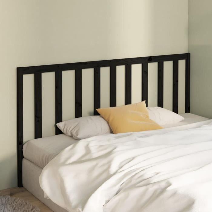 VidaXL Tête de lit Noir 186x4x100 cm Bois massif de pin 817709