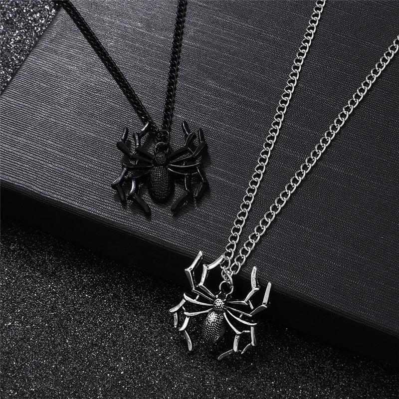 Spider Pendant Necklace Gothic Punk Jewelry Birthday Gift for Halloween & Daily Wear